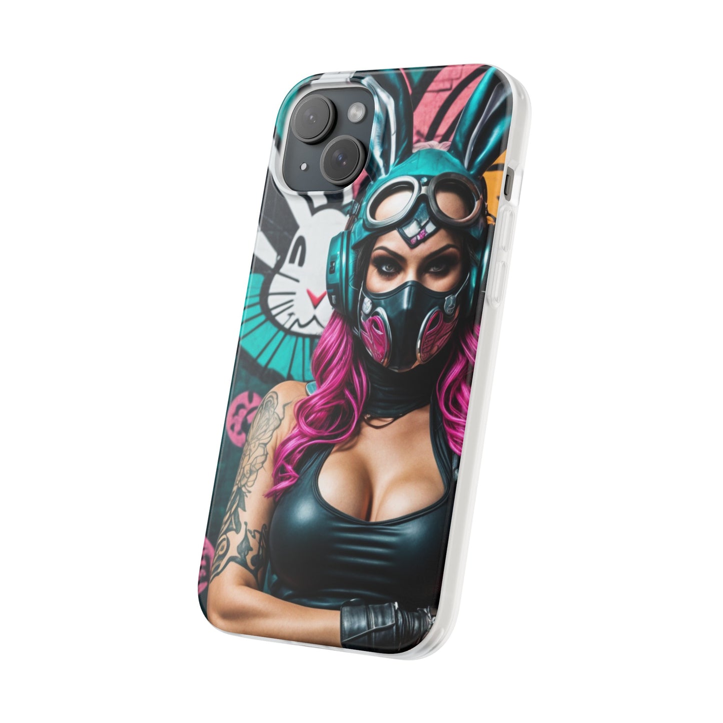 Mobile phone protective case, gamer bunny