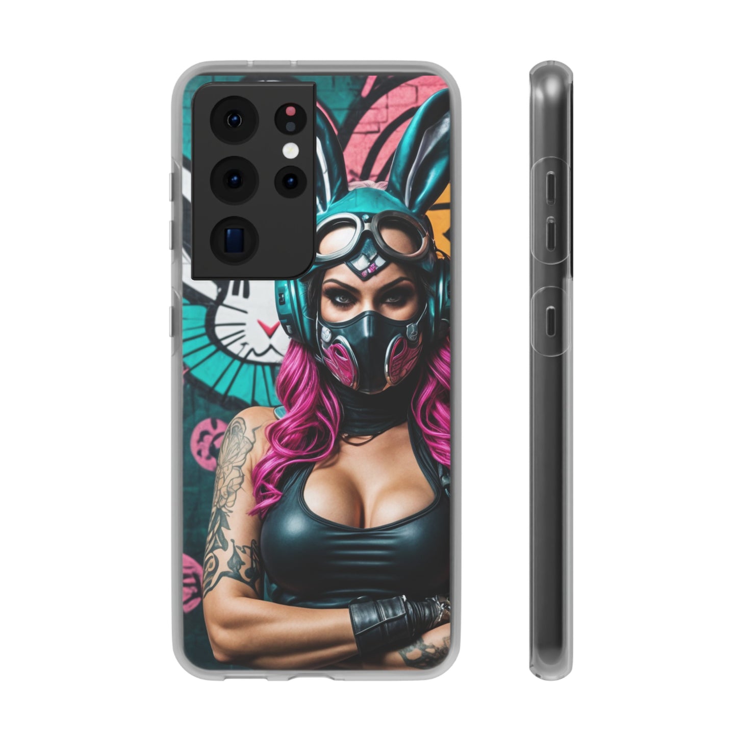 Mobile phone protective case, gamer bunny