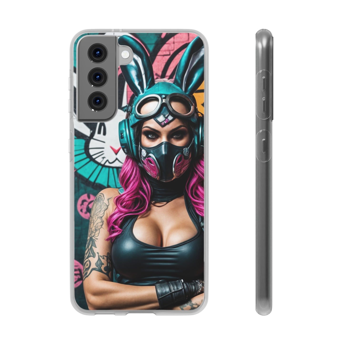 Mobile phone protective case, gamer bunny