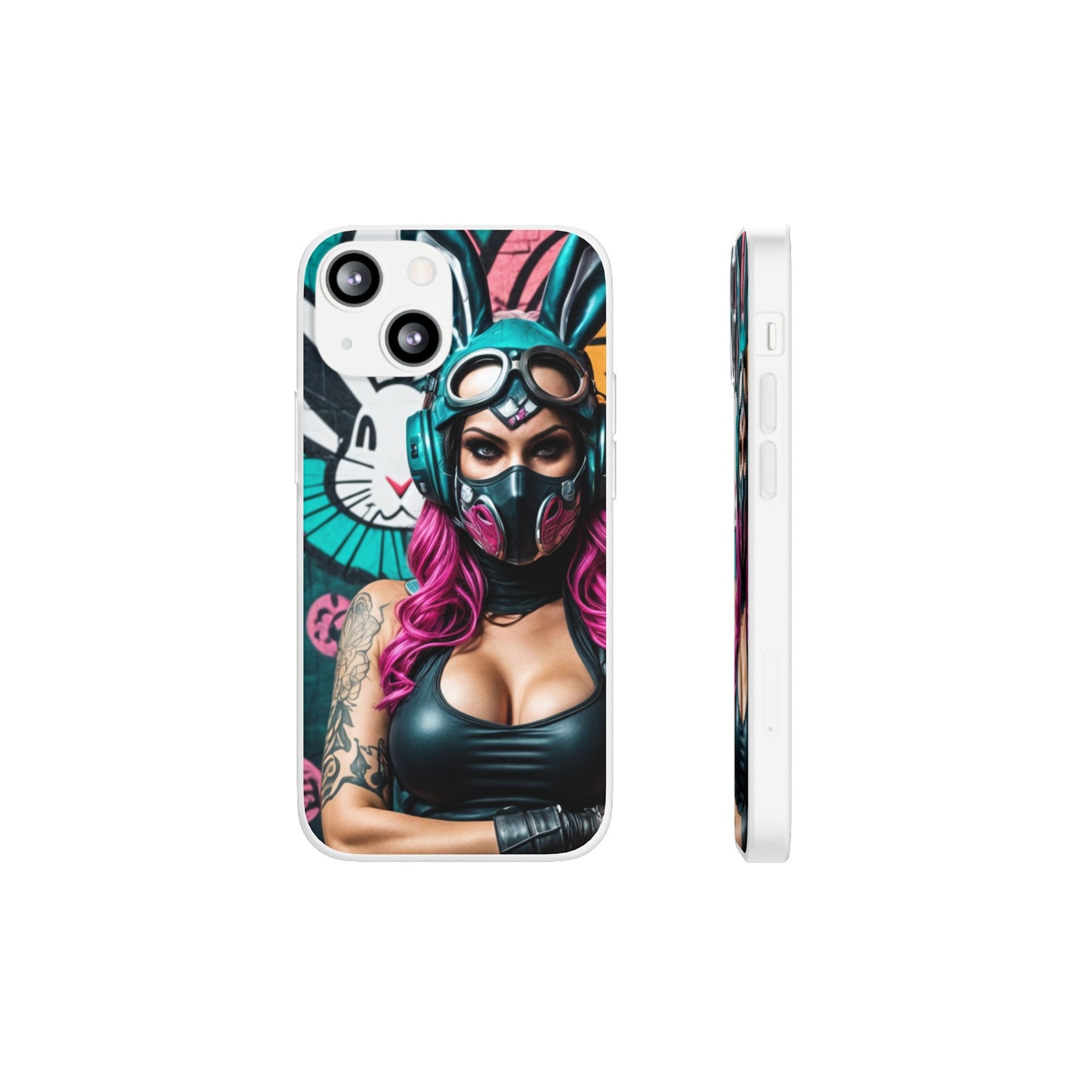 Mobile phone protective case, gamer bunny