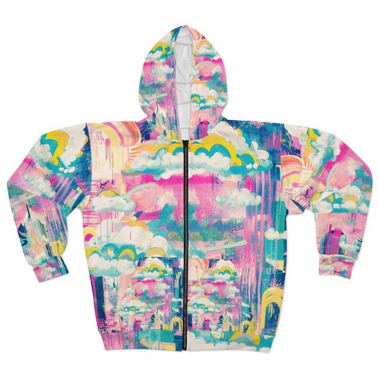 Urban rainbow fleece- huppari