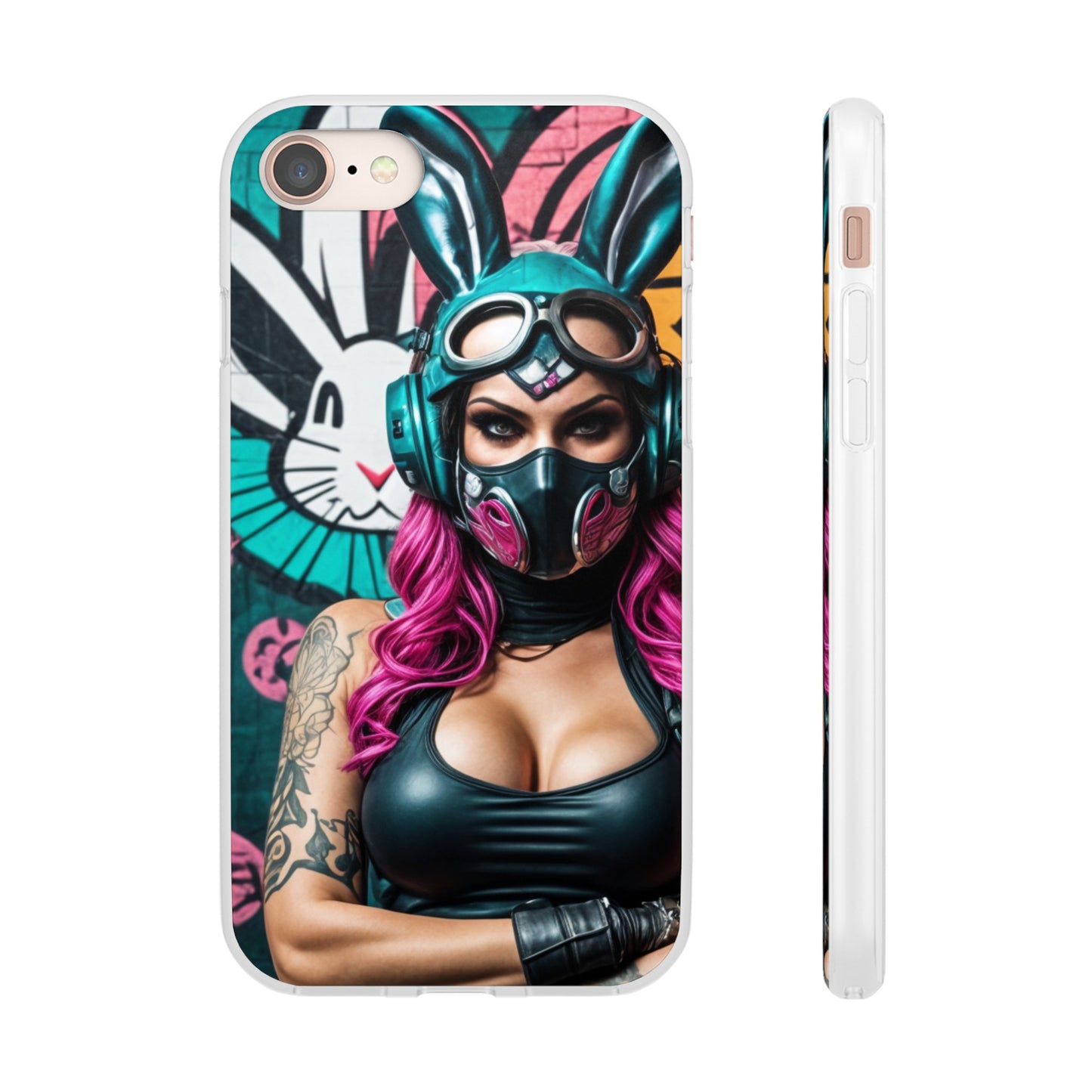 Mobile phone protective case, gamer bunny