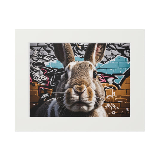 Naughty Rabbit art print Bunny (passepartout paper frame)