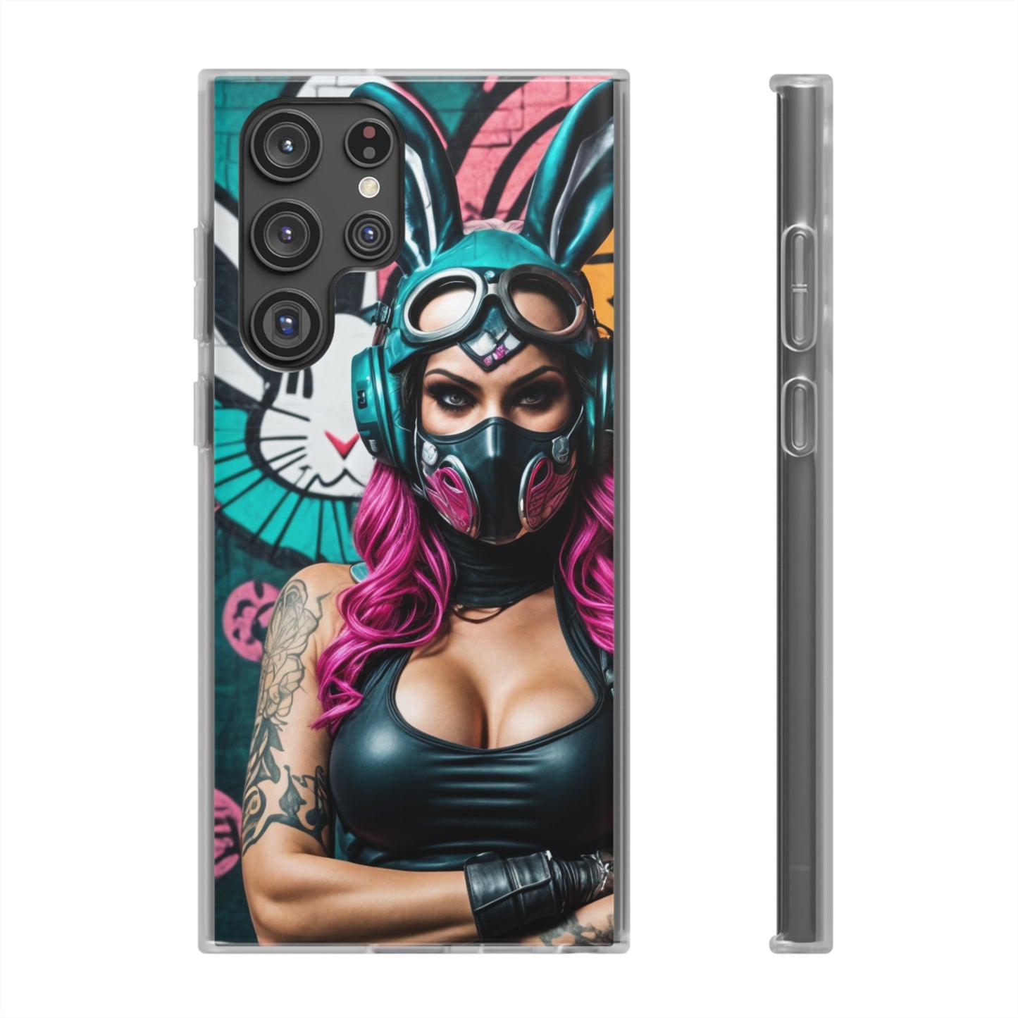 Mobile phone protective case, gamer bunny