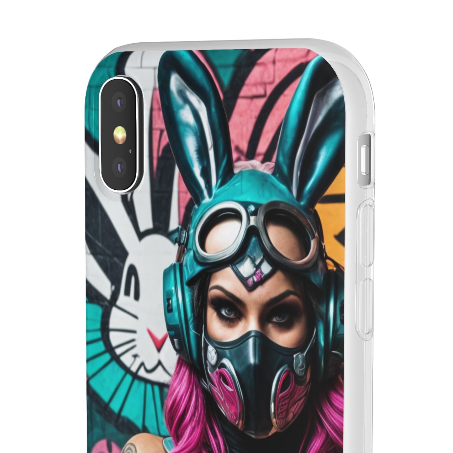 Mobile phone protective case, gamer bunny