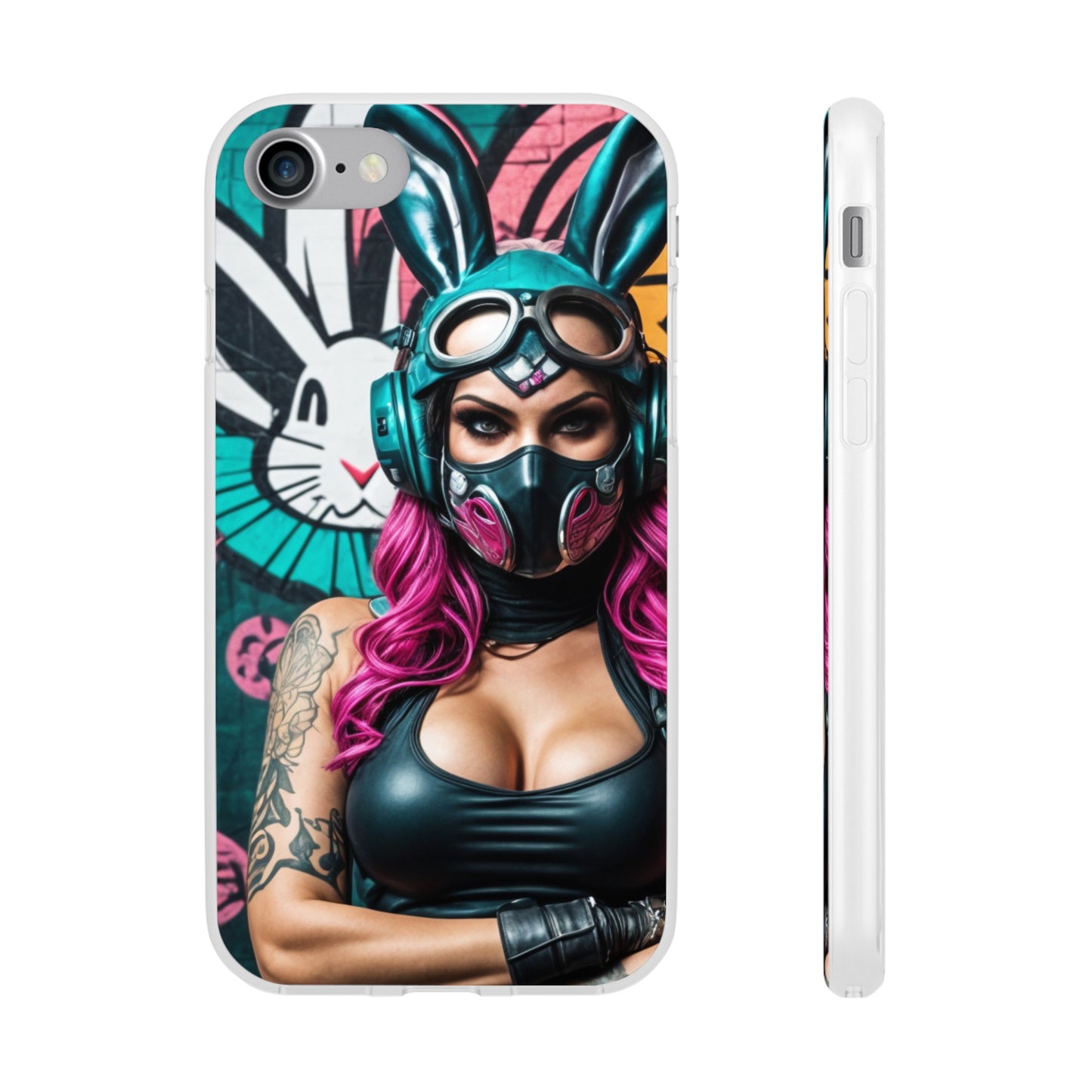 Mobile phone protective case, gamer bunny