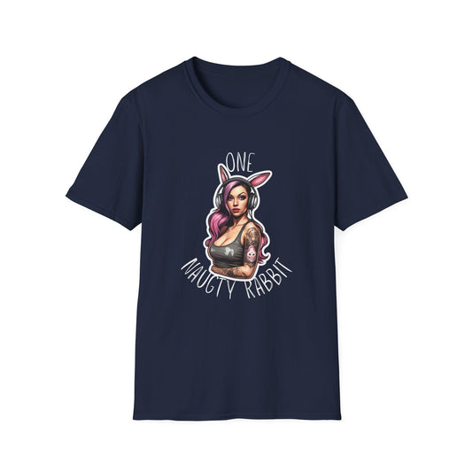 Unisex Softstyle T-paita, one naughty rabbit