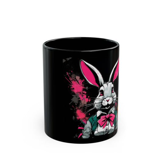 Black Mug (11oz, 15oz) Naughty Rabbit